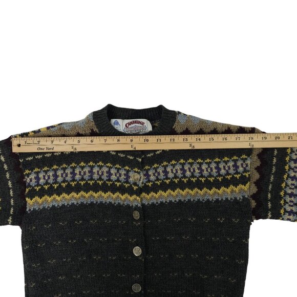 Cambridge Dry Goods Sweater Button Front Womens S Vintage USA Fair Isle Nordic - Picture 5 of 16
